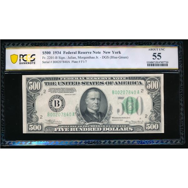 1934 $500 New York FRN PCGS 55