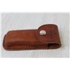Image 6 : Schrade Old Timer Lock Blade Knife in Leather Case (Garnet 2000 ANC Advertisement on Handle)