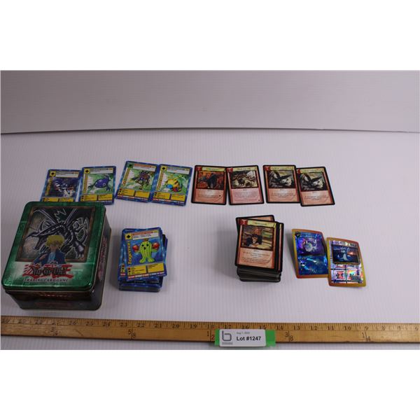 Harry Potter Trading Cards + Digimon Cards + (2) Pokémon Cards + Yu-GI-Oh Tin