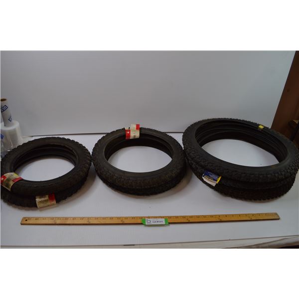 (2) 14 x 2.125 Tires + (2) 16 x 2.00 Tires + (3) 20 x 2.00 Tires