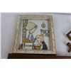 Image 2 : German Coo-Coo Clock and Key, Metal Keys, Bonnet Girl Picture, Pressed Feather Flowers