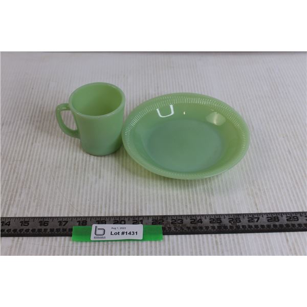 Fire King Jadeite Mug and Jadeite Bowl