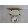 Image 5 : Assorted Vintage Kitchen Lot (MCM Trays, Dishes, Wooden Rolling Pin, Oil & Vinegar Cruets, Fondue Fo