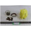 Image 1 : Lord Nelson Pottery Elephant String Holder, Small Jar with Metal Buttons