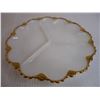 Image 2 : (2) Fire King Milk Glass Serving Trays and (1) Rabbit Tureen and Spoon