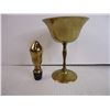 Image 2 : (6) Pieces of Vintage Brass-Hanging Light, Bottle Stopper, Goblet, Jug, Vase, Pillar Candle Holder