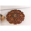 Image 3 : Folk Art Clay Sculpture, Copper Craft Wall Decor, Audet Carved Face Bell (Quebec), Leave a Note Box,
