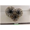 Image 1 : (3) Black and Gold Spiked Metal Decor