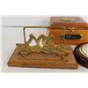 Image 2 : Cigar Box Wood Humidor, No. 1 Boss Desk Letter Holder, Barometer/Thermometer