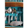 Image 5 : Wooden Storage Box with Assorted Vintage Cutlery, Rogers Brothers First Love, Etc.