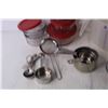 Image 3 : Assorted Kitchen Items - Storage Jars, Measuring Cups, Misc.