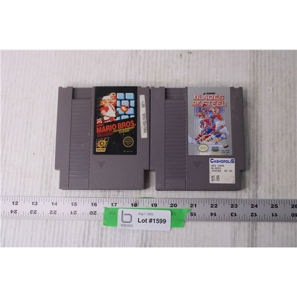 NES Super Mario Bros and Blades of Steel Games