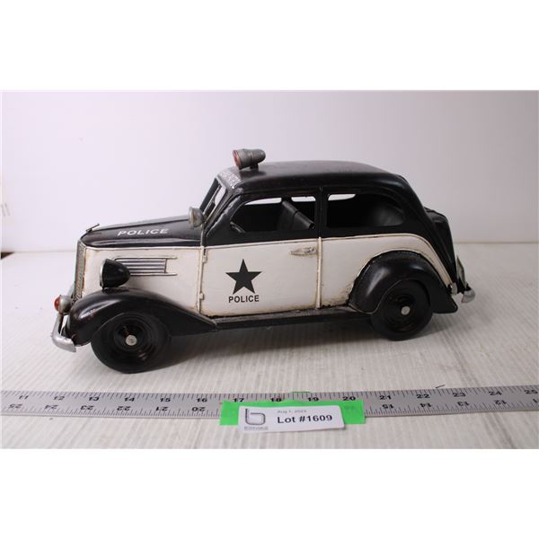 Folk Art Tin Police Car