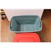 Image 3 : *(2) Plastic Tubs (Only One Has Lid)