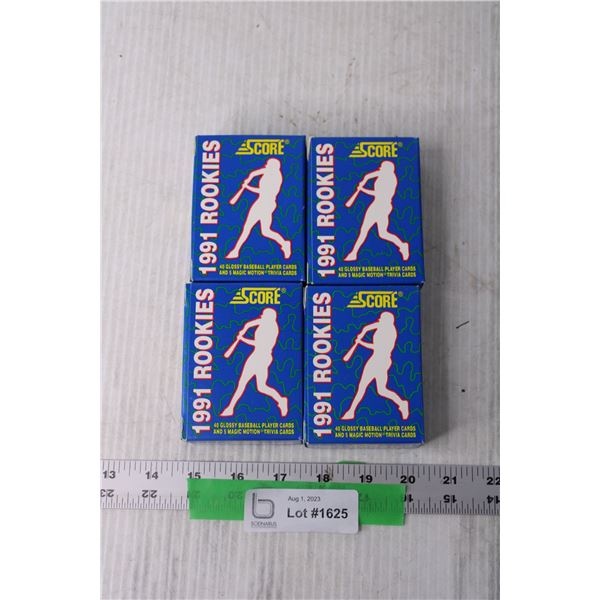 (4) Boxes of Score 1991 Rookies Baseball Cards (NIB)