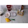 Image 2 : Assorted Items - Glasses, Salt and Pepper Shakers, Plates