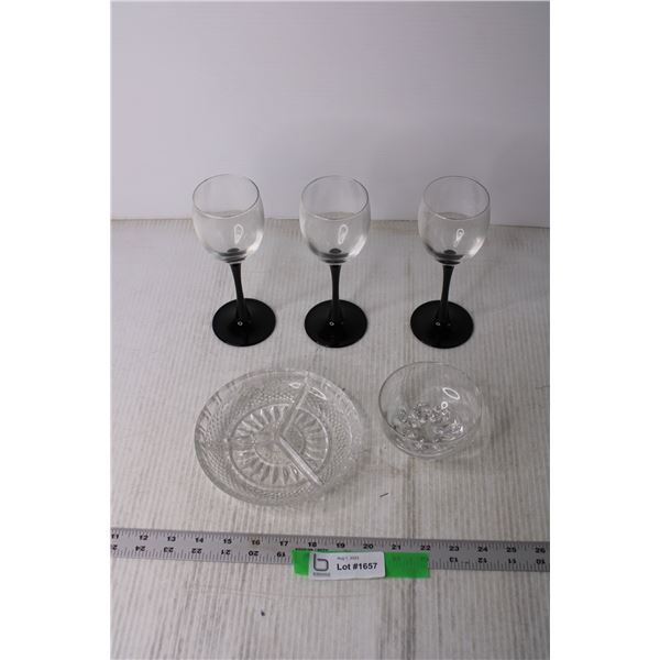 Stemmed Glasses and Crystal Dishes