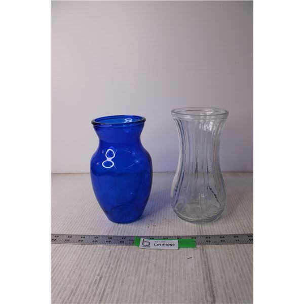 (2) Glass Vases