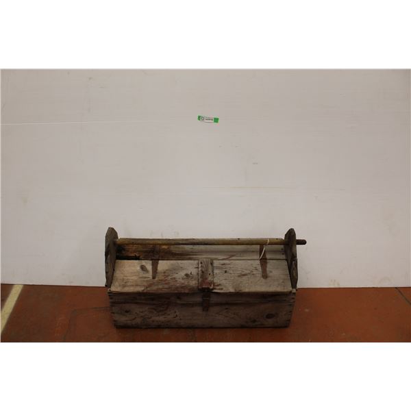 *Vintage Wooden Toolbox with Handle (7' x 33")