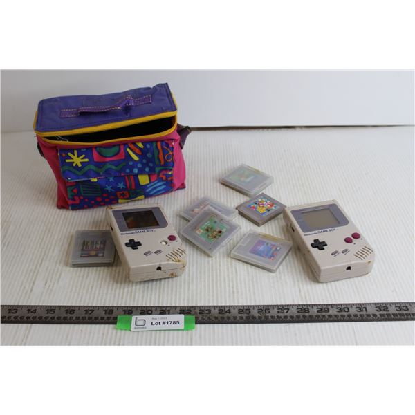 (2) Gameboys with (7) Games (5 Have Covers) (Battery Cover is Missing) (Not Tested) (Some Wear)