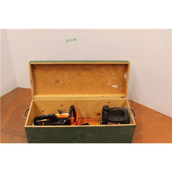 *Husky Model 38 Chainsaw in Wooden Toolbox (Untested)