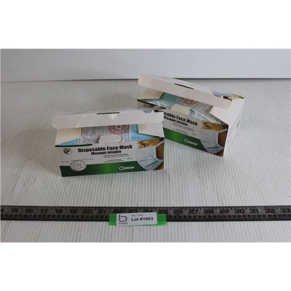 (2) Disposable Face Mask Boxes (Masks Sealed)