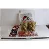 Image 1 : (2 Packs) Christmas Ornaments, (2) Wine Bottle Boxes, Christmas Window Decoration