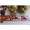 Image 3 : (2 Packs) Christmas Ornaments, (2) Wine Bottle Boxes, Christmas Window Decoration