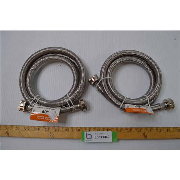 (2) Braided Stainless Steel Raccord Flexible 3/4  x 3/4  Hose 60 