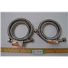 Image 1 : (2) Braided Stainless Steel Raccord Flexible 3/4" x 3/4" Hose 60"