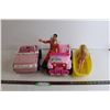 Image 1 : (2) Dolls (Barbie), (2) Barbie Jeep Vehicles, Toy Fishing Boat