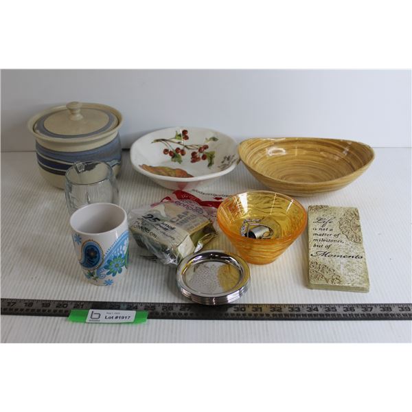 Misc. Kitchen Supplies (Mugs, Bowls, Pot), Misc.