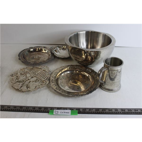 Misc. Kitchen Supplies (Bowl, Platter, Beer Stein)