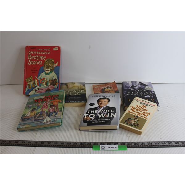 (7) Books (Bedtime Stories, The Will to Win, Love Stories of World War II)