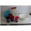 Image 1 : Misc. Kitchen Supplies ([3] Ice Cube Trays, [3] Cups [Disney Princess, Superman, NHL], Misc.)