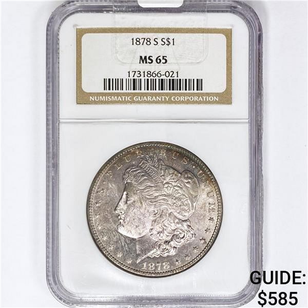 1878-S Morgan Silver Dollar NGC MS65