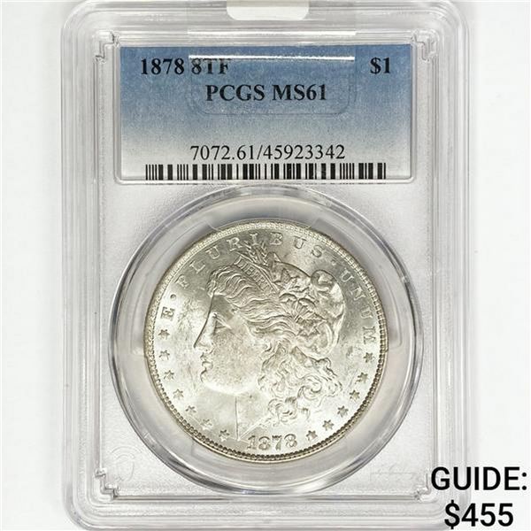 1878 8TF Morgan Silver Dollar PCGS MS61
