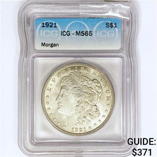 1921 Morgan Silver Dollar ICG MS65