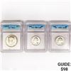 Image 1 : 1961-1968 Set (3) 2 Wash. 50C, 1 Kennedy 50C ICG