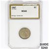 Image 1 : 1867 Shield Nickel PCI MS60 No Rays
