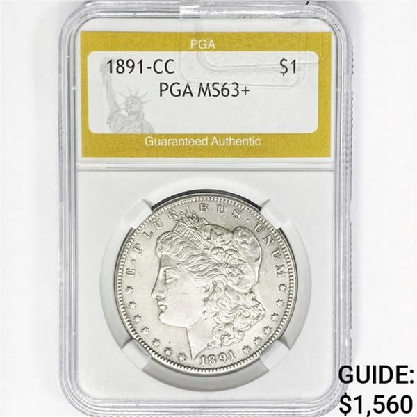 1891-CC Morgan Silver Dollar PGA MS63+