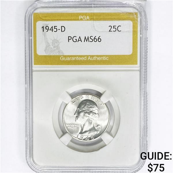 1945-D Washington Silver Quarter PGA MS66