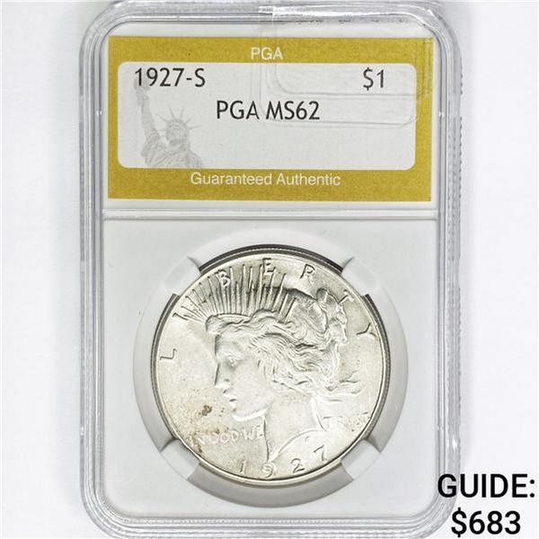 1927-S Silver Peace Dollar PGA MS62