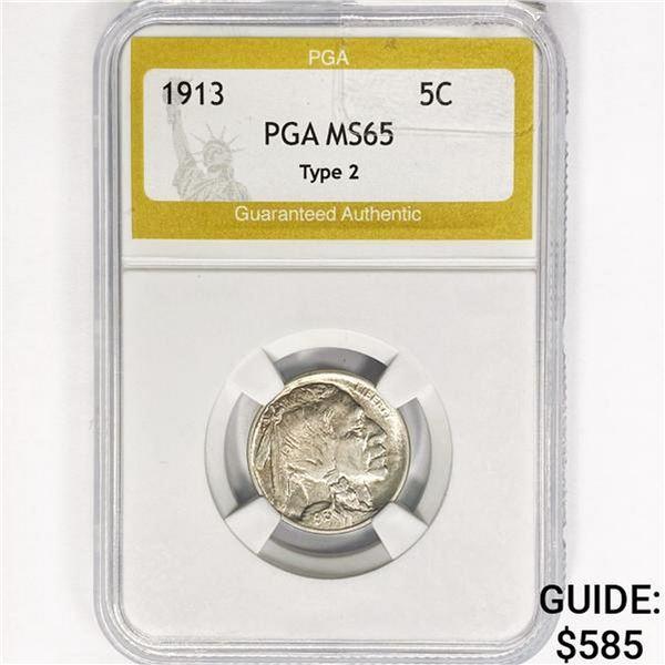 1913 T2 Buffalo Nickel PGA MS65