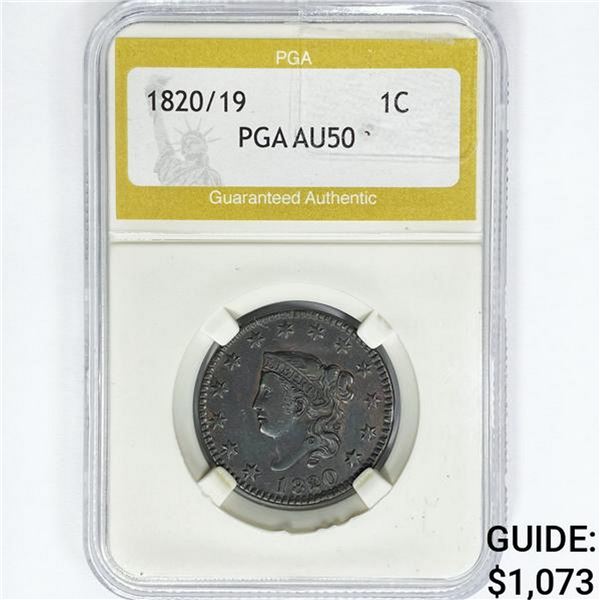 1820/19 Large Cent PGA AU50