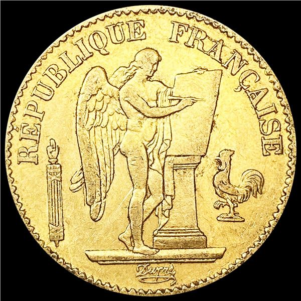 1878-A France .1867oz Gold 20 Francs NEARLY UNCIRC