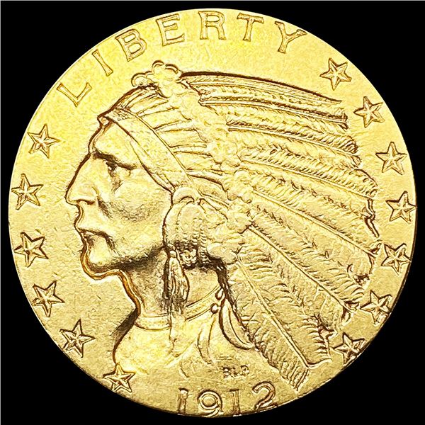 1912 $5 Gold Half Eagle CLOSELY UNCIRCULATED