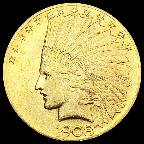 1908 $10 Gold Eagle CLOSELY UNCIRCULATED