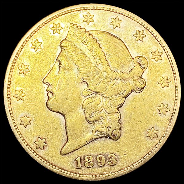 1893-S $20 Gold Double Eagle CLOSELY UNCIRCULATED