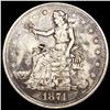 Image 1 : CHOP 1874-CC Silver Trade Dollar NICELY CIRCULATED